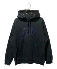 SUPREME×NIKE（シュプリーム×ナイキ）の古着「19FW Leather Applique Hooded Sweatshirt」｜ブラック