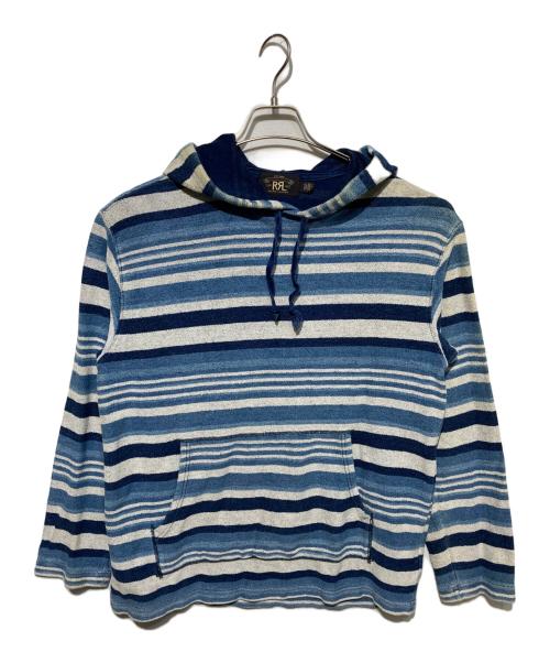 RRL（ダブルアールエル）RRL (ダブルアールエル) パイル地ボーダーパーカー ブルー サイズ:Mの古着・服飾アイテム