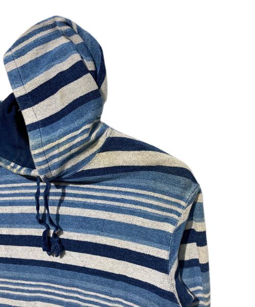 RRL（ダブルアールエル）RRL (ダブルアールエル) パイル地ボーダーパーカー ブルー サイズ:Mの古着・服飾アイテム