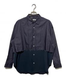 STUDIOUS×N.HOOLYWOOD（ステュディオス×エヌ ハリウッド）の古着「別注 SWITCHING L/S SHIRT」｜ネイビー