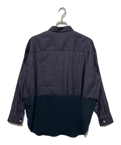 STUDIOUS（ステュディオス）STUDIOUS (ステュディオス) N.HOOLYWOOD (エヌ ハリウッド) 別注 SWITCHING L/S SHIRT ネイビー サイズ:40の古着・服飾アイテム
