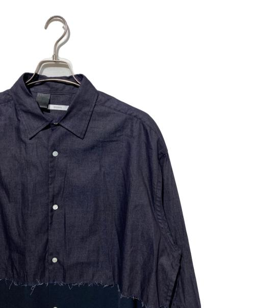 STUDIOUS（ステュディオス）STUDIOUS (ステュディオス) N.HOOLYWOOD (エヌ ハリウッド) 別注 SWITCHING L/S SHIRT ネイビー サイズ:40の古着・服飾アイテム