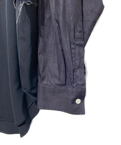 STUDIOUS（ステュディオス）STUDIOUS (ステュディオス) N.HOOLYWOOD (エヌ ハリウッド) 別注 SWITCHING L/S SHIRT ネイビー サイズ:40の古着・服飾アイテム