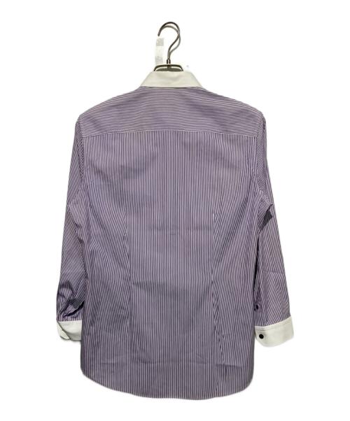 GUCCI（グッチ）GUCCI (グッチ) ストライプドレスシャツ パープル サイズ:42の古着・服飾アイテム