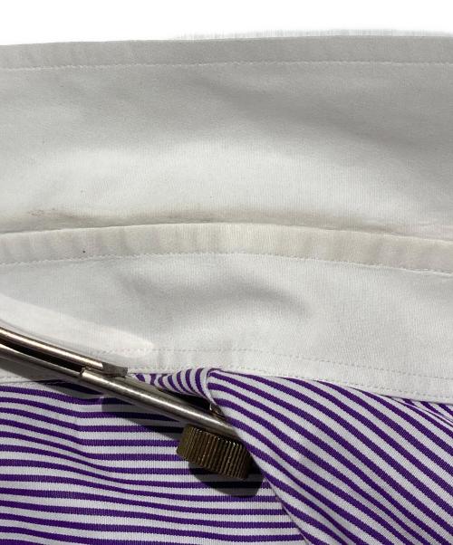 GUCCI（グッチ）GUCCI (グッチ) ストライプドレスシャツ パープル サイズ:42の古着・服飾アイテム