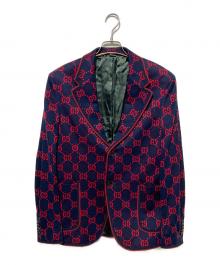 GUCCI（グッチ）の古着「20SS GG Logo Tailored Collar Jacket」｜ネイビー