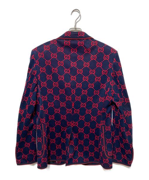 GUCCI（グッチ）GUCCI (グッチ) 20SS GG Logo Tailored Collar Jacket ネイビー サイズ:48の古着・服飾アイテム