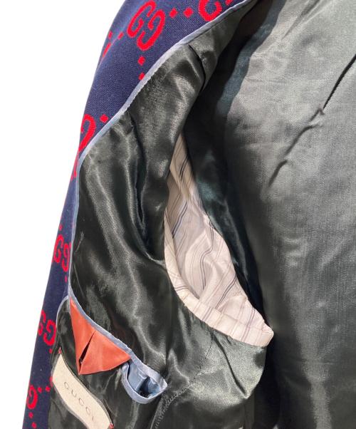 GUCCI（グッチ）GUCCI (グッチ) 20SS GG Logo Tailored Collar Jacket ネイビー サイズ:48の古着・服飾アイテム
