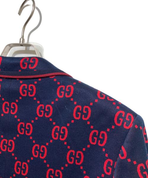 GUCCI（グッチ）GUCCI (グッチ) 20SS GG Logo Tailored Collar Jacket ネイビー サイズ:48の古着・服飾アイテム