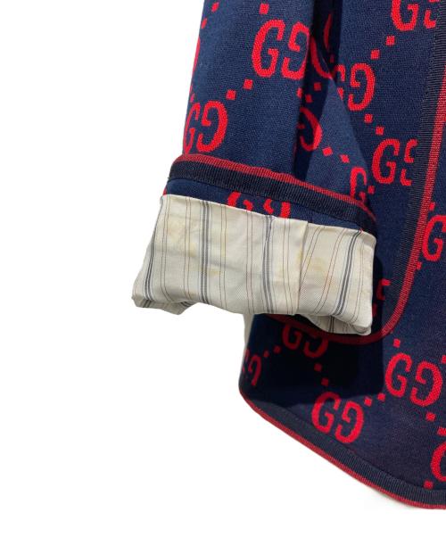 GUCCI（グッチ）GUCCI (グッチ) 20SS GG Logo Tailored Collar Jacket ネイビー サイズ:48の古着・服飾アイテム