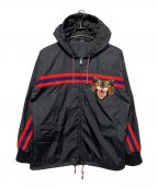 GUCCIグッチ）の古着「アングリーキャットアップリケウインドブレーカー」｜ブラック