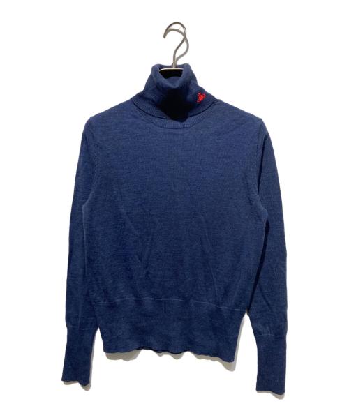 Vivienne Westwood RED LABEL（ヴィヴィアンウエストウッドレッドレーベル）Vivienne Westwood RED LABEL (ヴィヴィアンウエストウッドレッドレーベル) オーブ刺繍タートルネックニット ネイビー サイズ:2の古着・服飾アイテム