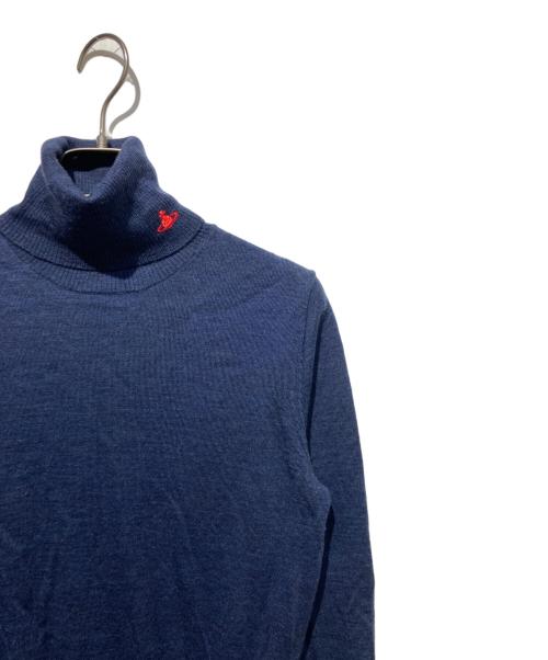 Vivienne Westwood RED LABEL（ヴィヴィアンウエストウッドレッドレーベル）Vivienne Westwood RED LABEL (ヴィヴィアンウエストウッドレッドレーベル) オーブ刺繍タートルネックニット ネイビー サイズ:2の古着・服飾アイテム