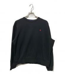 POLO RALPH LAUREN（ポロ・ラルフローレン）の古着「クルーネックスウェット」｜ブラック