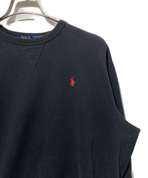 POLO RALPH LAUREN（ポロ・ラルフローレン）POLO RALPH LAUREN (ポロ・ラルフローレン) クルーネックスウェット ブラック サイズ:XLの古着・服飾アイテム