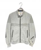 Champion REVERSE WEAVE×eYe COMME des GARCONS JUNYAWATANABE MANチャンピオン リバース ウィーブ×アイ コム デ ギャルソン ジュンヤ ワタナベ マン）の古着「スウェットライダースジャケット」｜グレー