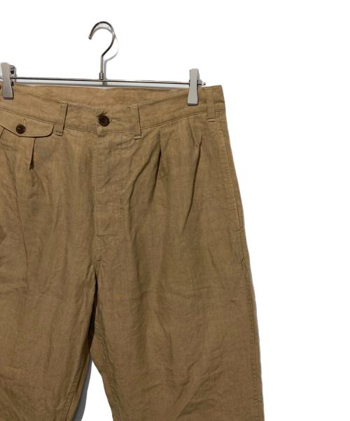 NIGEL CABOURN（ナイジェルケーボン）NIGEL CABOURN (ナイジェルケーボン) FOUR PLEAT PANT リネンパンツ ベージュ サイズ:34の古着・服飾アイテム