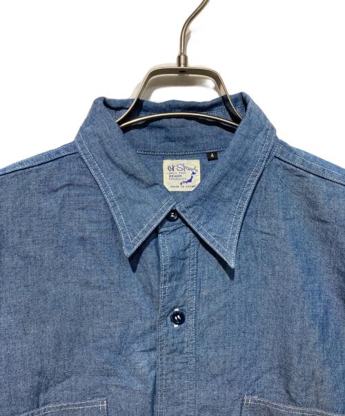 orSlow（オアスロウ）orSlow (オアスロウ) シャンブレーワークシャツ ブルー サイズ:4の古着・服飾アイテム