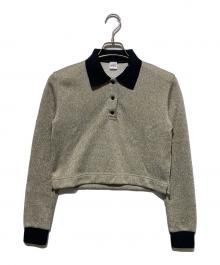 BOWTE（バウト）の古着「24AW METALLIC THREAD POLO COLLAR  ニットポロシャツ」｜ベージュ