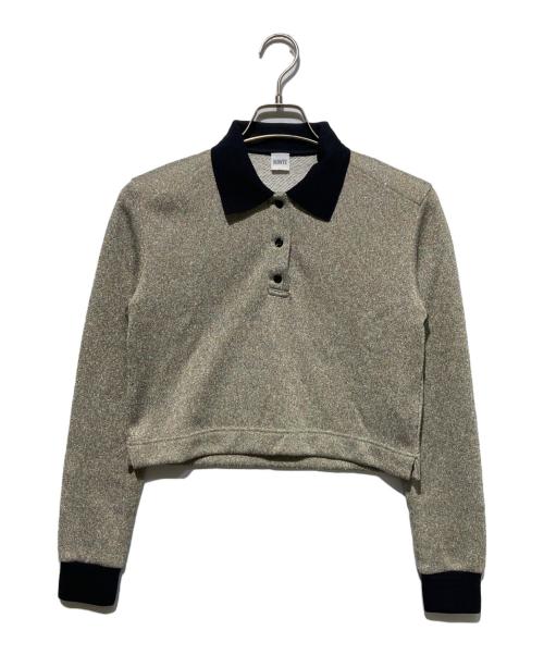 BOWTE（バウト）BOWTE (バウト) 24AW METALLIC THREAD POLO COLLAR  ニットポロシャツ ベージュ サイズ:Freeの古着・服飾アイテム