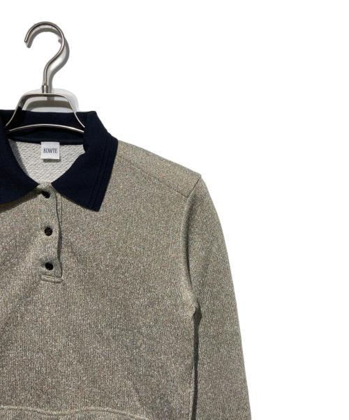 BOWTE（バウト）BOWTE (バウト) 24AW METALLIC THREAD POLO COLLAR  ニットポロシャツ ベージュ サイズ:Freeの古着・服飾アイテム
