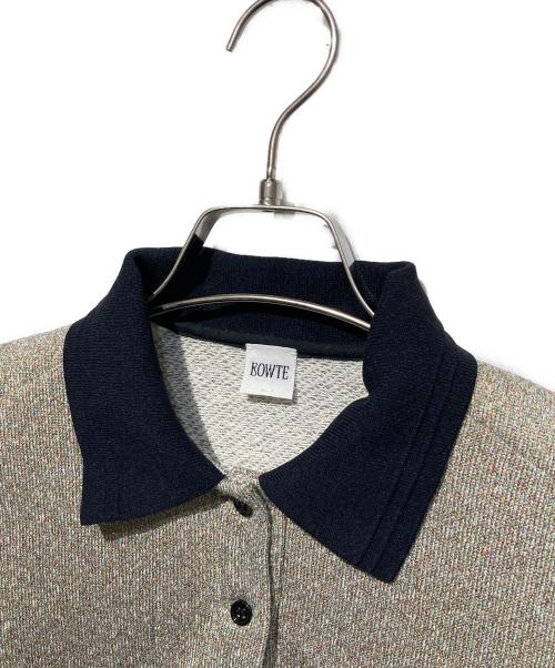 BOWTE（バウト）BOWTE (バウト) 24AW METALLIC THREAD POLO COLLAR  ニットポロシャツ ベージュ サイズ:Freeの古着・服飾アイテム