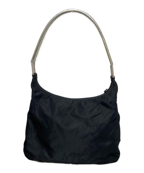 PRADA（プラダ）PRADA (プラダ) メタルハンドルワンショルダーバッグ ブラックの古着・服飾アイテム