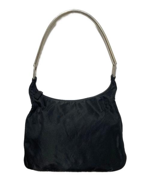 PRADA（プラダ）PRADA (プラダ) メタルハンドルワンショルダーバッグ ブラックの古着・服飾アイテム