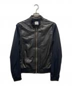EMMETI×giab's ARCHIVIOエンメティ×ジャブス アルキヴィオ）の古着「シープスキン ドッキングライダースジャケット」｜ブラック