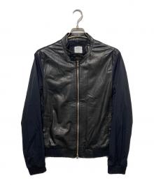 EMMETI×giab's ARCHIVIO（エンメティ×ジャブス アルキヴィオ）の古着「シープスキン ドッキングライダースジャケット」｜ブラック