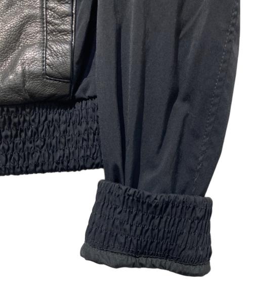 EMMETI（エンメティ）EMMETI (エンメティ) giab's ARCHIVIO (ジャブス アルキヴィオ) シープスキン ドッキングライダースジャケット ブラック サイズ:48の古着・服飾アイテム