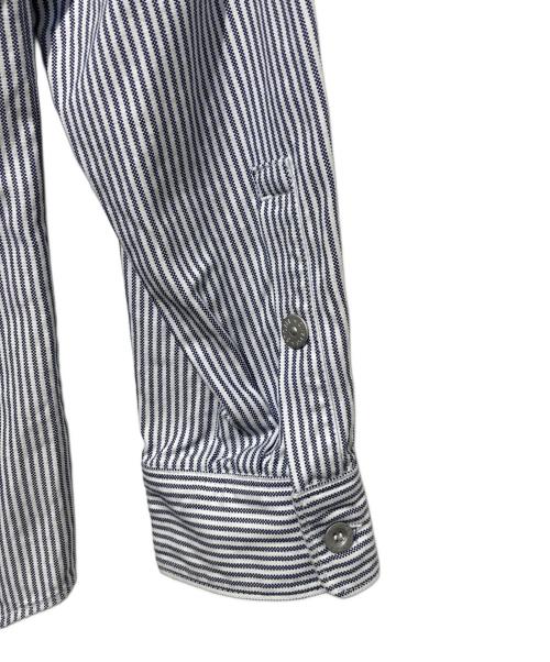 STONE ISLAND（ストーンアイランド）STONE ISLAND (ストーンアイランド) マリーナ ストライプ オックスフォードシャツ ホワイト×ブルー サイズ:Mの古着・服飾アイテム