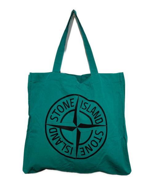 STONE ISLAND（ストーンアイランド）STONE ISLAND (ストーンアイランド) フラワー刺繍トートバッグ グリーンの古着・服飾アイテム