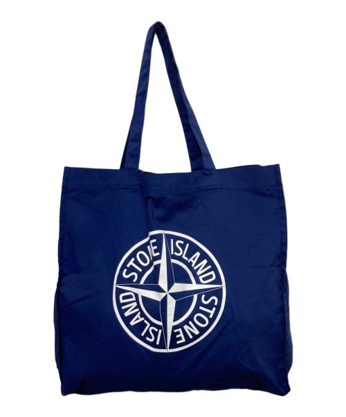 STONE ISLAND（ストーンアイランド）STONE ISLAND (ストーンアイランド) ロゴ刺繍トートバッグ ネイビーの古着・服飾アイテム