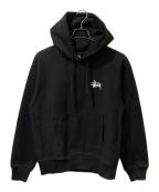 stussyステューシー）の古着「バックロゴフーディ―」｜ブラック