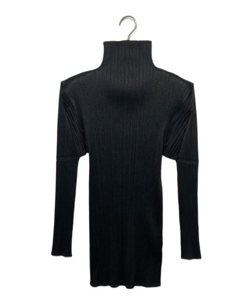 PLEATS PLEASE（プリーツプリーズ）PLEATS PLEASE (プリーツプリーズ) ハイネックプリーツカットソー ブラック サイズ:4の古着・服飾アイテム