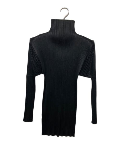 PLEATS PLEASE（プリーツプリーズ）PLEATS PLEASE (プリーツプリーズ) ハイネックプリーツカットソー ブラック サイズ:4の古着・服飾アイテム