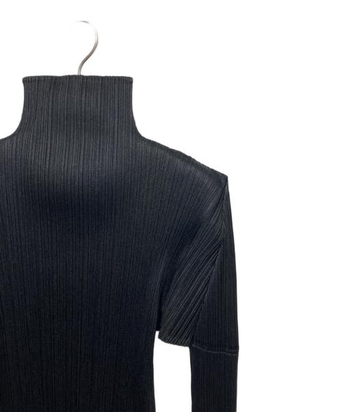 PLEATS PLEASE（プリーツプリーズ）PLEATS PLEASE (プリーツプリーズ) ハイネックプリーツカットソー ブラック サイズ:4の古着・服飾アイテム