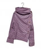 Vivienne Westwood LONDONヴィヴィアンウエストウッド ロンドン）の古着「スクエアアシンメトリーシャツ」｜ピンク