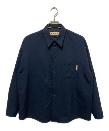 中古・古着通販】MARNI (マルニ) トロピカルウールシャツ ネイビー