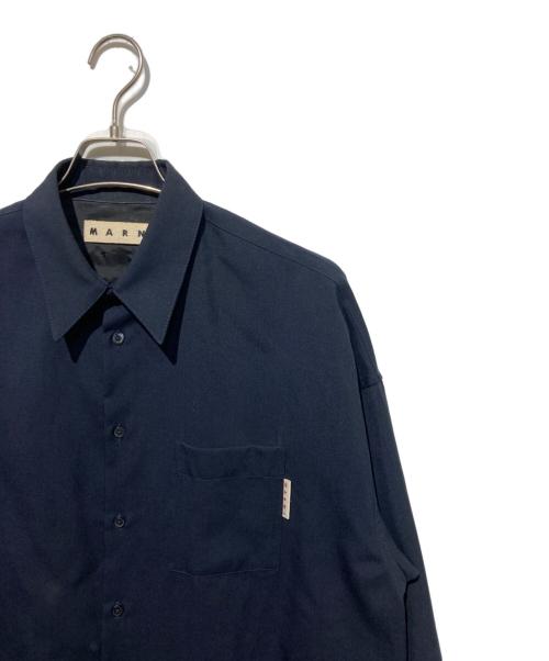 MARNI（マルニ）MARNI (マルニ) トロピカルウールシャツ ネイビー サイズ:44の古着・服飾アイテム