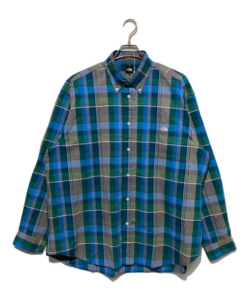 THE NORTH FACE（ザ ノース フェイス）THE NORTH FACE (ザ ノース フェイス) ロングスリーブマドラスシャツ ブルー サイズ:XLの古着・服飾アイテム
