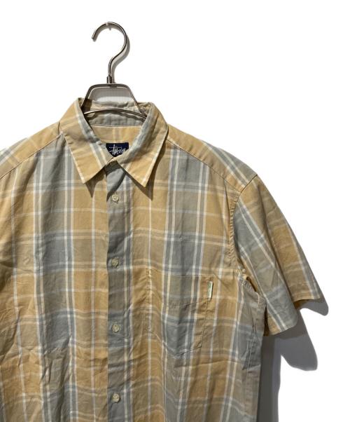 stussy（ステューシー）stussy (ステューシー) チェックシャツ ベージュ サイズ:Sの古着・服飾アイテム