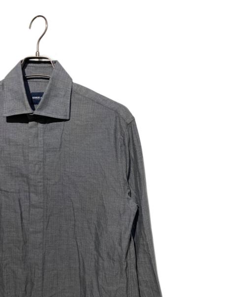 GIORGIO ARMANI（ジョルジオアルマーニ）GIORGIO ARMANI (ジョルジオアルマーニ) 比翼シャツ グレー サイズ:38/15の古着・服飾アイテム