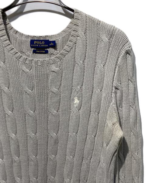 POLO RALPH LAUREN（ポロ・ラルフローレン）POLO RALPH LAUREN (ポロ・ラルフローレン) ピマコットンケーブルニット グレー サイズ:Mの古着・服飾アイテム