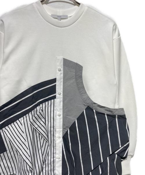 UN3D.（アンスリード）UN3D. (アンスリード) シャツデザインドッキングスウェット ホワイト サイズ:36の古着・服飾アイテム