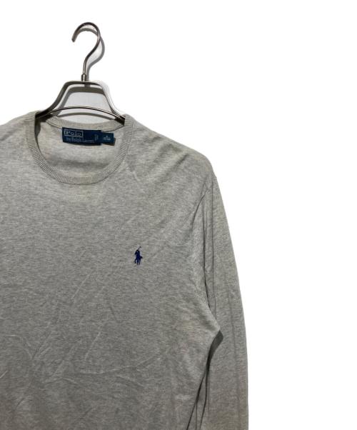 POLO RALPH LAUREN（ポロ・ラルフローレン）POLO RALPH LAUREN (ポロ・ラルフローレン) カシミヤ混クルーネックニット グレー サイズ:Mの古着・服飾アイテム