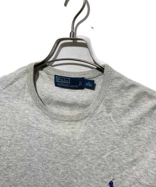 POLO RALPH LAUREN（ポロ・ラルフローレン）POLO RALPH LAUREN (ポロ・ラルフローレン) カシミヤ混クルーネックニット グレー サイズ:Mの古着・服飾アイテム