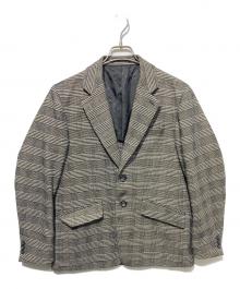 MEN'S BIGI（メンズビギ）の古着「グレンチェックモール テーラードジャケット」｜ホワイト×ブラック
