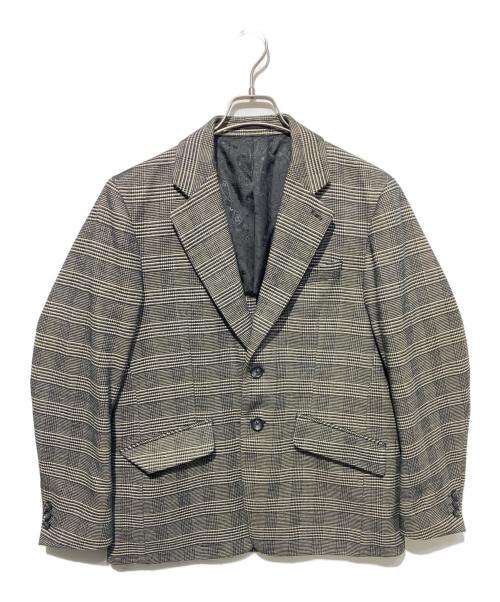 MEN'S BIGI（メンズビギ）MEN'S BIGI (メンズビギ) グレンチェックモール テーラードジャケット ホワイト×ブラック サイズ:02の古着・服飾アイテム
